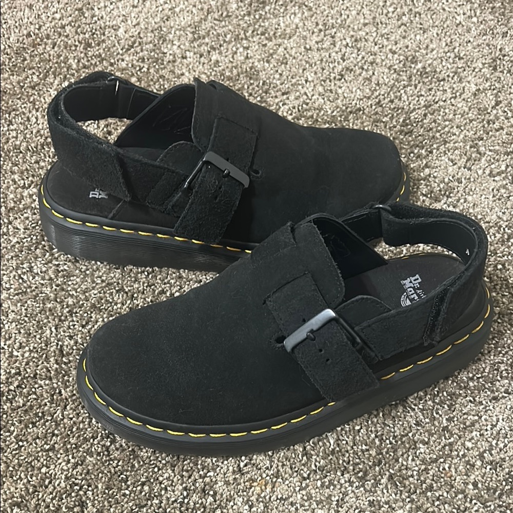 Dr. Martens Black Suede Slingback Jorge Mules with